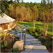 Event Tent Stairway Plantings